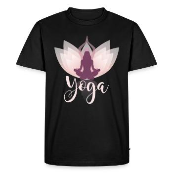 Yoga Yoga Yogi Lotus Lotus Relax Ésotérisme - T-shirt Premium bio Homme - noir - Devant - Nico (187cm)
