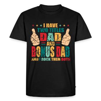Bonus papa bonus papa sort beau-père beau-père - T-shirt Premium bio Homme - noir - Devant - Nico (187cm)