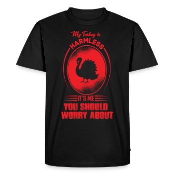 Turkey harmless animal - Men's Premium Organic T-Shirt - black - Front - Nico (187cm)