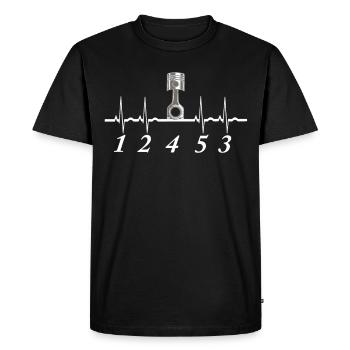 5 Zylinder Herzschlag 1 2 4 5 3 Turbo Kfz Geschenk - Männer Premium Bio T-Shirt - Schwarz - Vorne - Nico (187cm)