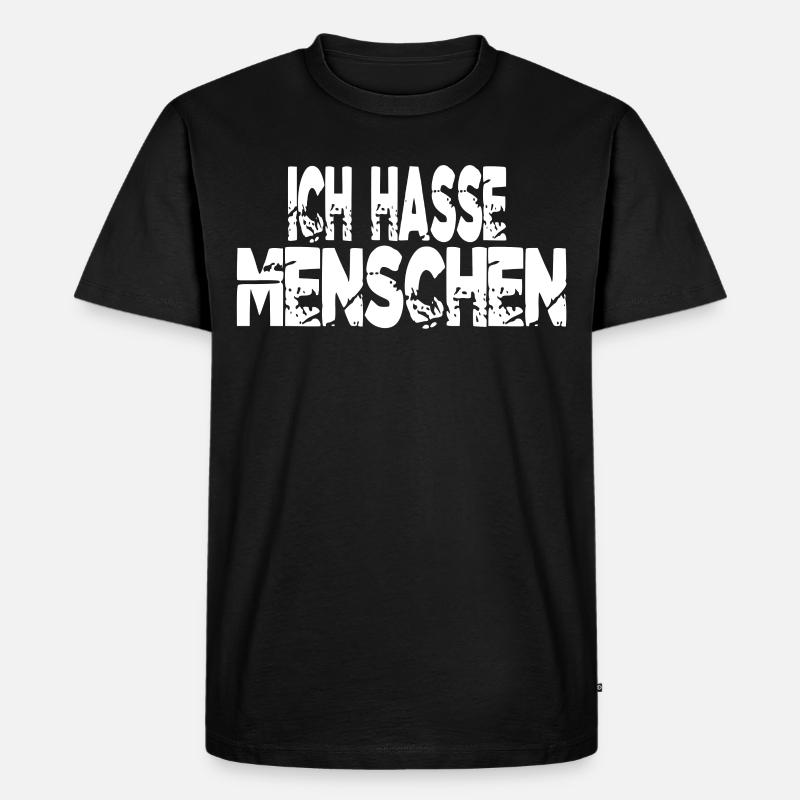 Ich Hasse Menschen - Männer Premium Bio T-Shirt - Schwarz