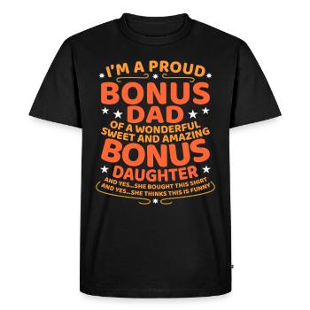 Bonus Dad Stepfather Stepdad beau-père beau-père - T-shirt Premium bio Homme - noir - Devant - Nico (187cm)