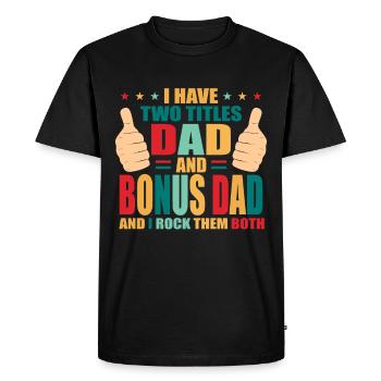 Bonus papa - T-shirt Premium bio Homme - noir - Devant - Nico (187cm)
