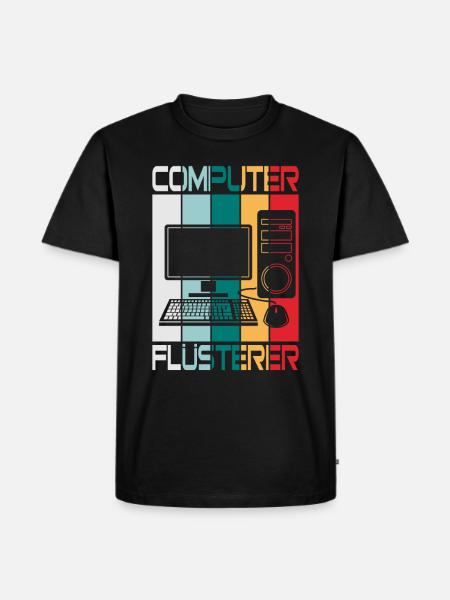 Computer Flüsterer - Männer Premium Bio T-Shirt - Schwarz