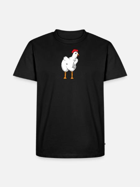 Funny chicken chicken - Men's Premium Organic T-Shirt - black