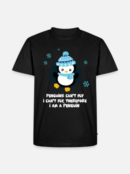 Pinguin - Männer Premium Bio T-Shirt - Schwarz