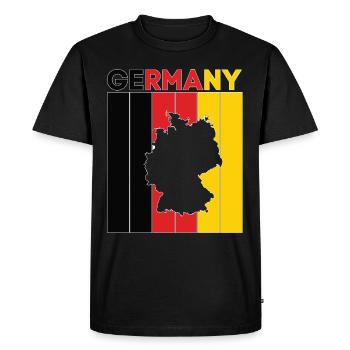 Drapeau et frontière nationale de l'Allemagne - T-shirt Premium bio Homme - noir - Devant - Nico (187cm)