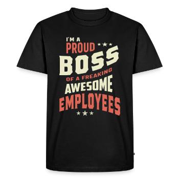 Je suis un fier patron d'employés impressionnants - T-shirt Premium bio Homme - noir - Devant - Nico (187cm)