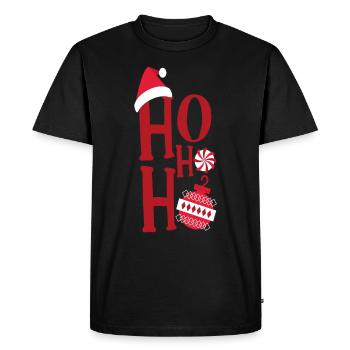 HO HO HO NOËL - T-shirt Premium bio Homme - noir - Devant - Nico (187cm)
