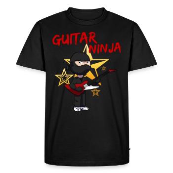 Ninja guitar guitar player guitar boy guitar - T-shirt Premium bio Homme - noir - Devant - Nico (187cm)