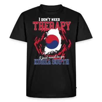 Je n'ai pas besoin de thérapie - Corée du Sud - T-shirt Premium bio Homme - noir - Devant - Nico (187cm)