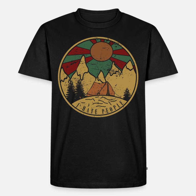 I hate people GRUNGE - Männer Premium Bio T-Shirt - Schwarz