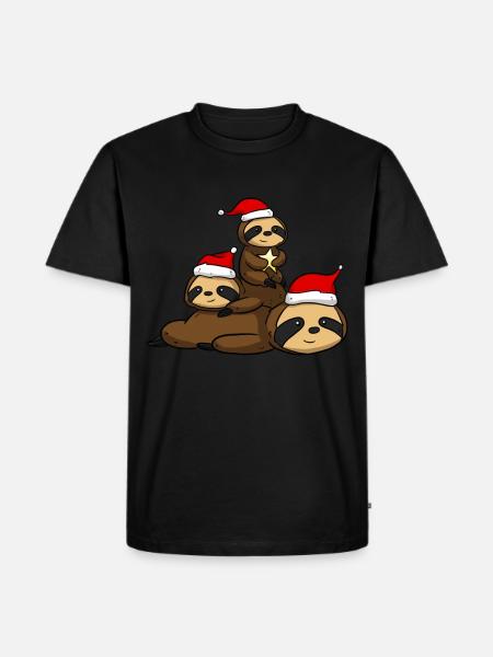 Lenistwo Świąteczne lenistwo - Herre Premium økologisk T-shirt - sort