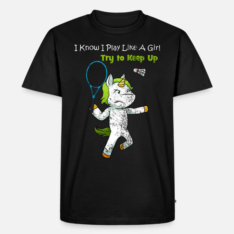 Badmintonspielerin Geschenk - Männer Premium Bio T-Shirt - Schwarz