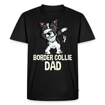 Border Collie Dad Papa Dog Saying - Men's Premium Organic T-Shirt - black - Front - Nico (187cm)