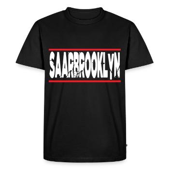 Saarbooklyn - T-shirt Premium bio Homme - noir - Devant - Nico (187cm)