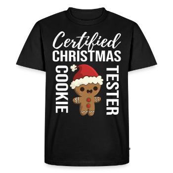 IDÉE CADEAU DE TESTEUR DE BISCUITS DE NOËL - T-shirt Premium bio Homme - noir - Devant - Nico (187cm)