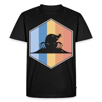 Mole retro and vintage hexagon - Men's Premium Organic T-Shirt - black - Front - Nico (187cm)