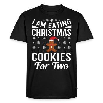 JE MANGE DES COOKIES DE NOËL POUR DEUX IDÉES CADEAUX - T-shirt Premium bio Homme - noir - Devant - Nico (187cm)