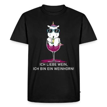 WEINHORN Unicorn Junggesellinnenabschied | Rotwein - Männer Premium Bio T-Shirt - Schwarz - Vorne - Nico (187cm)