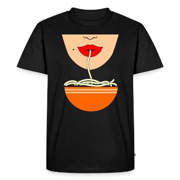 Pho Noodle food - T-shirt Premium bio Homme - noir - Devant - Nico (187cm)