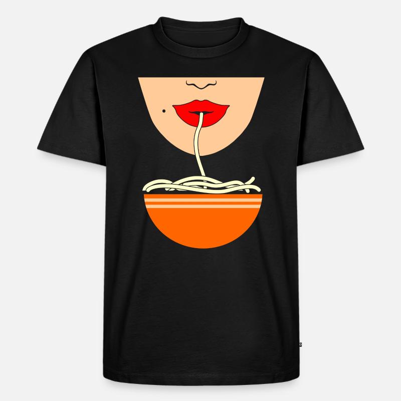Pho Noodle Essen - Männer Premium Bio T-Shirt - Schwarz