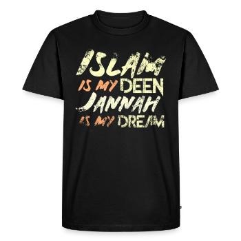 Islam Musulmane Musulmane Musulmane Foi - T-shirt Premium bio Homme - noir - Devant - Nico (187cm)