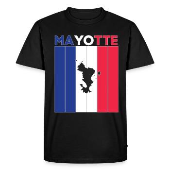 Drapeau et frontière nationale de Mayotte - T-shirt Premium bio Homme - noir - Devant - Nico (187cm)