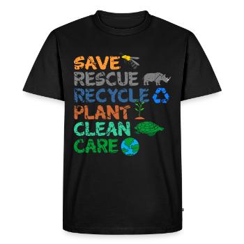 Environmentalist Green environmental protection saying eco - Men's Premium Organic T-Shirt - black - Front - Nico (187cm)