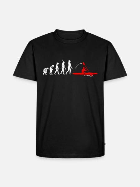 Kayak Entwicklung Kajak Evolution Kajaker Kayaker - Männer Premium Bio T-Shirt - Schwarz