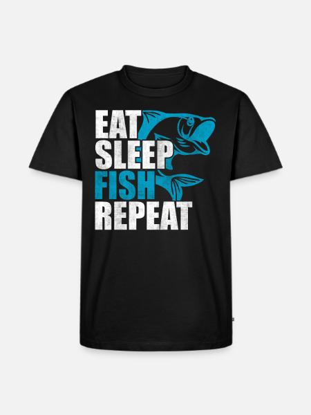 Eat sleep fish repetition - Men's Premium Organic T-Shirt - black