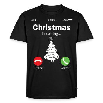 NOËL APPELLE UN CADEAU DE NOËL - T-shirt Premium bio Homme - noir - Devant - Nico (187cm)