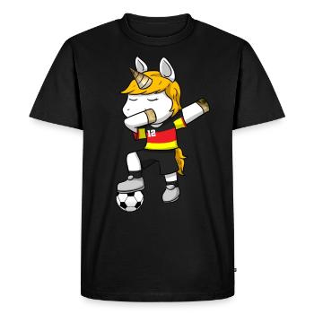 Football de licorne - T-shirt Premium bio Homme - noir - Devant - Nico (187cm)