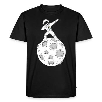 Lune astronaute Dab Dabbing Moon - T-shirt Premium bio Homme - noir - Devant - Nico (187cm)