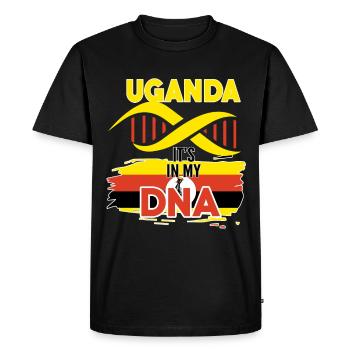 L'Ouganda est dans mon ADN - T-shirt Premium bio Homme - noir - Devant - Nico (187cm)