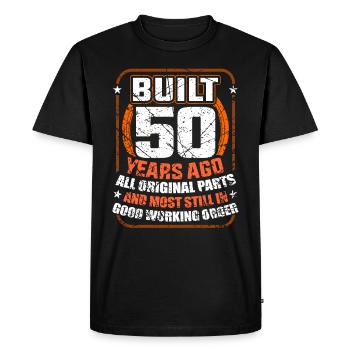 50th birthday 50 years old fifty fiftieth - Men's Premium Organic T-Shirt - black - Front - Nico (187cm)