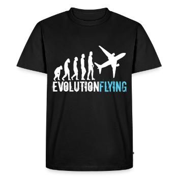 Pilot Evolution Flying Airplane Aviator Boing - Men's Premium Organic T-Shirt - black - Front - Nico (187cm)
