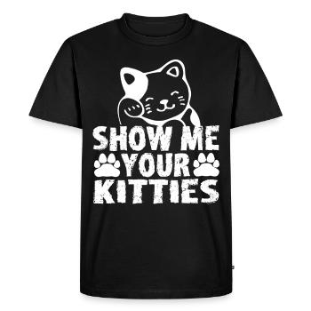 Chat amoureux des chats chat amoureux des chats minou - T-shirt Premium bio Homme - noir - Devant - Nico (187cm)