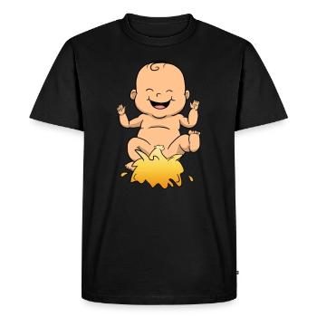 Baby Pee Pee Piss Funny - Men's Premium Organic T-Shirt - black - Front - Nico (187cm)
