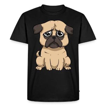 Carlin triste - T-shirt Premium bio Homme - noir - Devant - Nico (187cm)