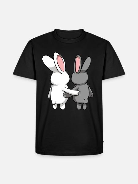 Lapins lapins mignons - T-shirt Premium bio Homme - noir