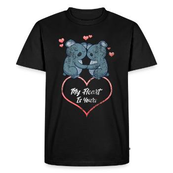 Mein Herz gehört Dir Liebesbeweis Partnerlook Part - Männer Premium Bio T-Shirt - Schwarz - Vorne - Nico (187cm)
