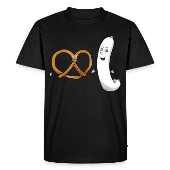 Bretzel Weisswurst Bretzel Cuisine bavaroise - T-shirt Premium bio Homme - noir - Devant - Nico (187cm)