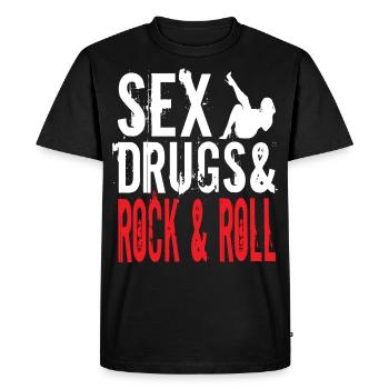 Rock and roll - T-shirt Premium bio Homme - noir - Devant - Nico (187cm)