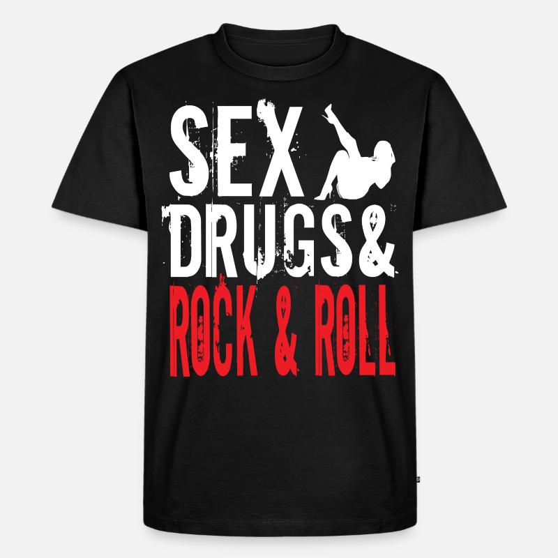 Rock and Roll - Männer Premium Bio T-Shirt - Schwarz