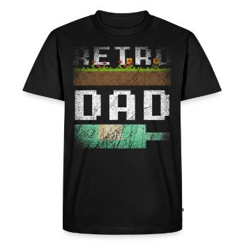 Retro Dad Gaming - Männer Premium Bio T-Shirt - Schwarz - Vorne - Nico (187cm)
