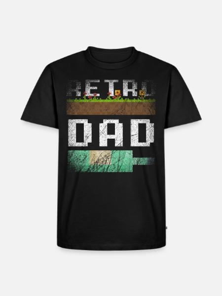 Retro Dad Gaming - Männer Premium Bio T-Shirt - Schwarz