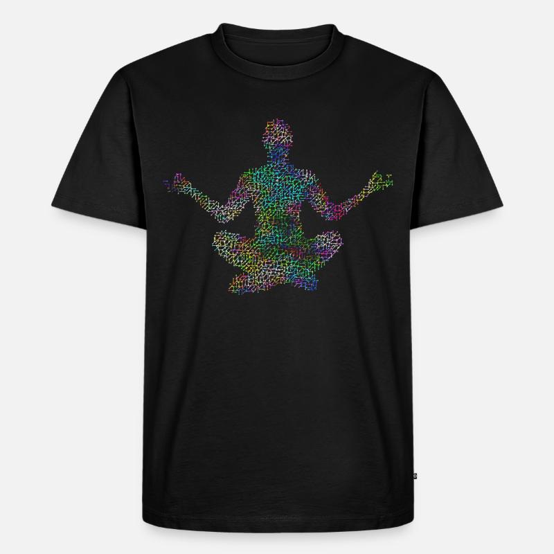 Psychedelic Meditation - Männer Premium Bio T-Shirt - Schwarz