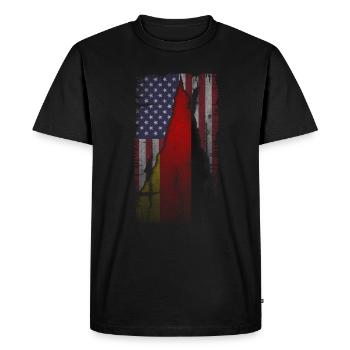 USA Germany America flag gift - Men's Premium Organic T-Shirt - black - Front - Nico (187cm)