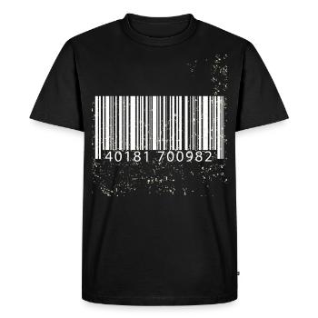 Idée cadeau code barre - T-shirt Premium bio Homme - noir - Devant - Nico (187cm)